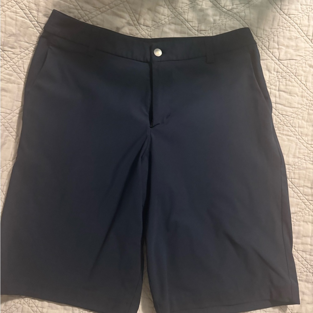 lululemon athletica ABC Men's Dark Navy Flat-Front Performance Shorts